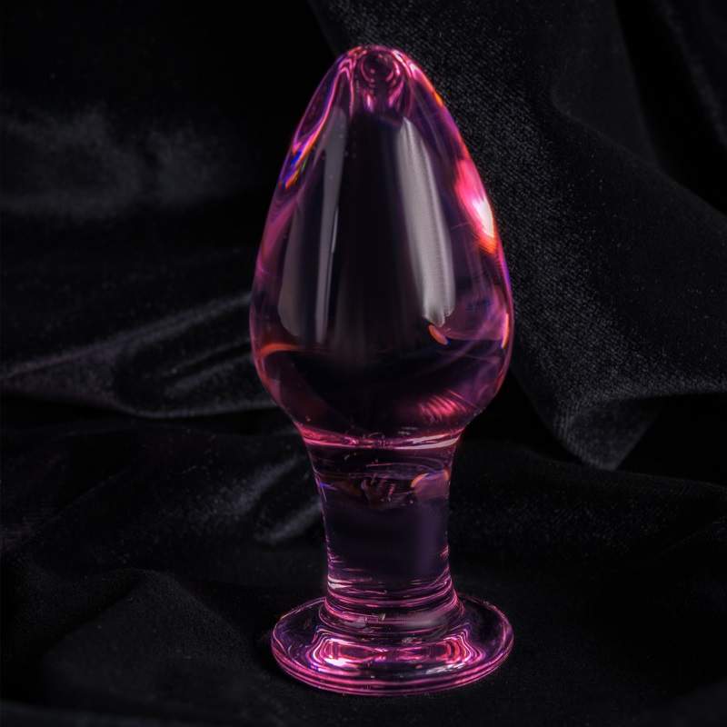 Фото Анальная втулка Sexus Glass, стекло, розовая, 10 см, Ø 4 см