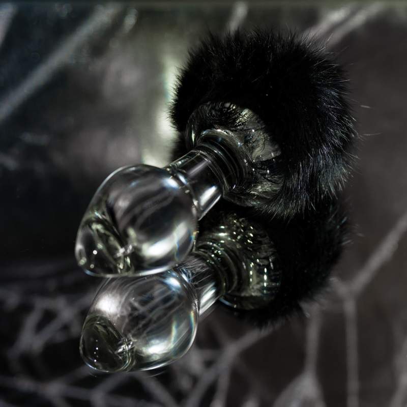 Фото Анальная втулка Sexus Glass, Стекло, с черным хвостиком, 9,5 см