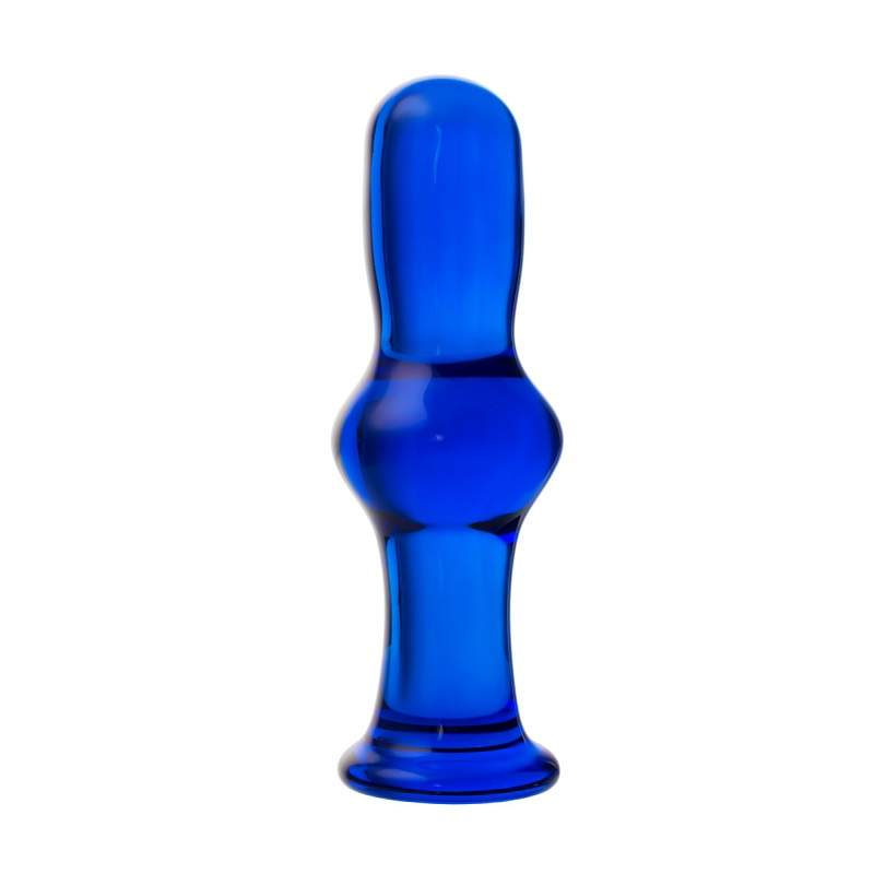 Фото Анальная втулка Sexus Glass, стекло, синяя, 13,5 см, Ø 4,5 см