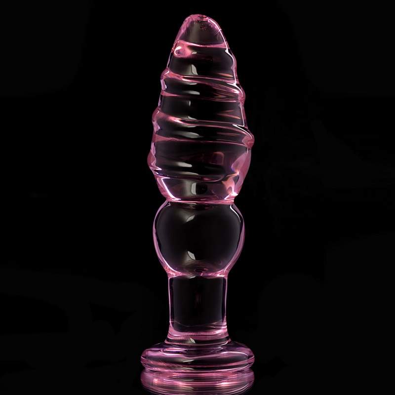 Фото Анальная втулка Sexus Glass, стекло, розовая, 13,5 см, Ø 4 см