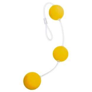 Анальные шарики Sexus Funny Five, ABS пластик, желтые, 19,5 см