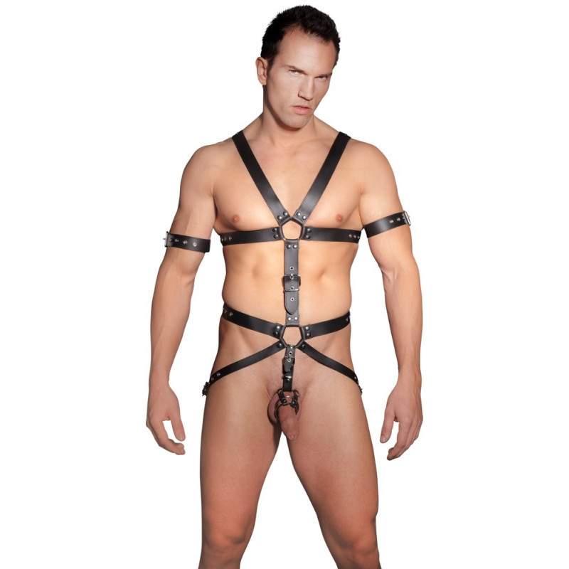 Фото BDSM Кожаный бондаж ZADO Men's Harness L/XL