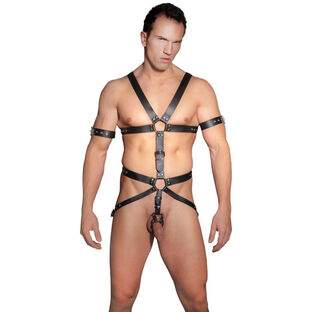 BDSM Кожаный бондаж ZADO Men's Harness L/XL