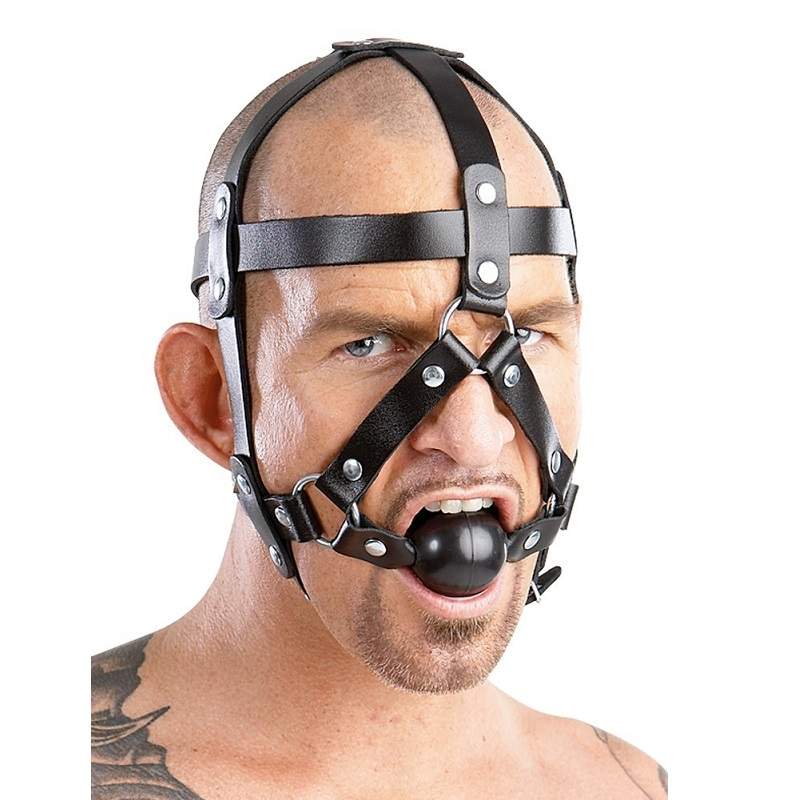 Фото BDSM Маска с кляпом кожа ZADO Harness