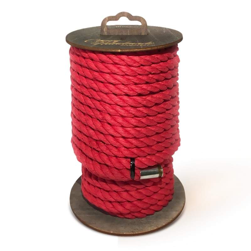 Фото Веревка хлопковая Crazy Handmade для шибари на катушке красная 10м
