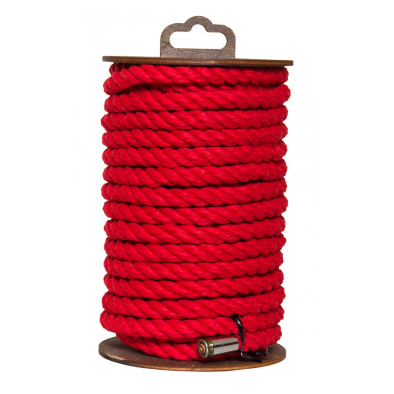 Фото Веревка хлопковая Crazy Handmade для шибари на катушке красная 10м