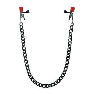 Зажимы на соски Kink - Chain - Nipple Clips with Heavy Chain and Silicone Tips