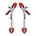 Зажимы на соски с подвесками-замок сердечко Master Series Captive Heart Padlock Nipple Clamp