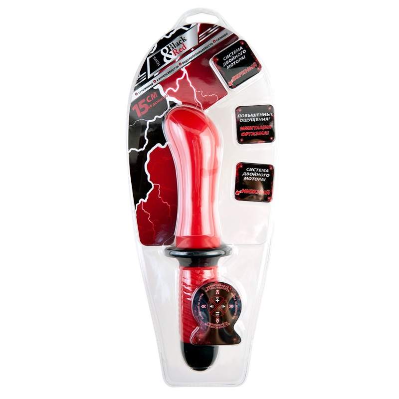Фото Анальный стимулятор Black & Red by TOYFA с вибрацией, водонепроницаемый, силикон, красный, 27 см, Ø 5,7 см
