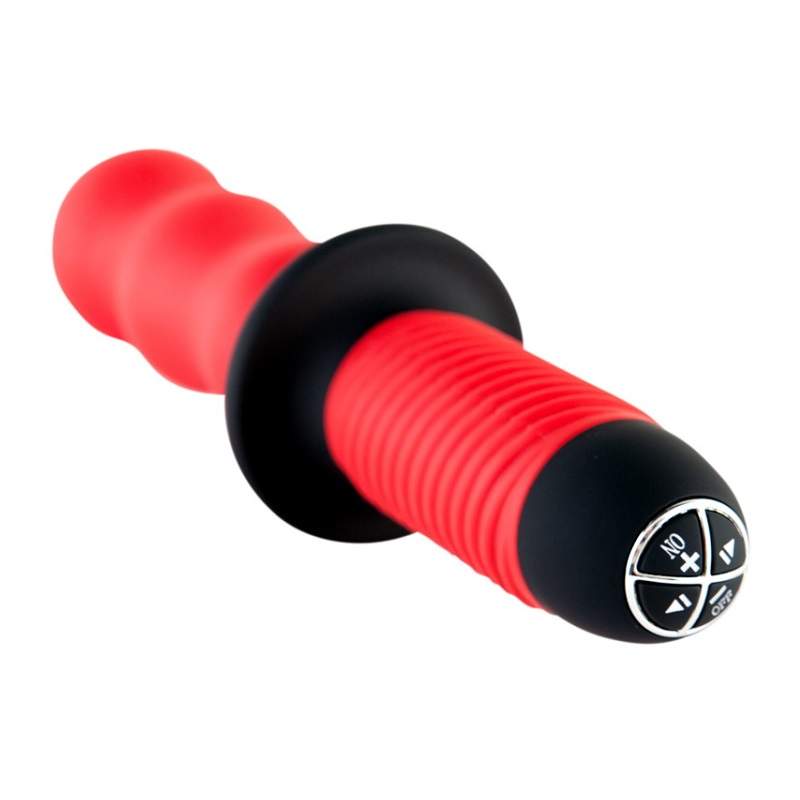 Фото Анальный вибратор Black & Red by TOYFA, 10 режимов вибрации, водонепроницаемый, силикон, красный, 28 см, Ø 5,4 см