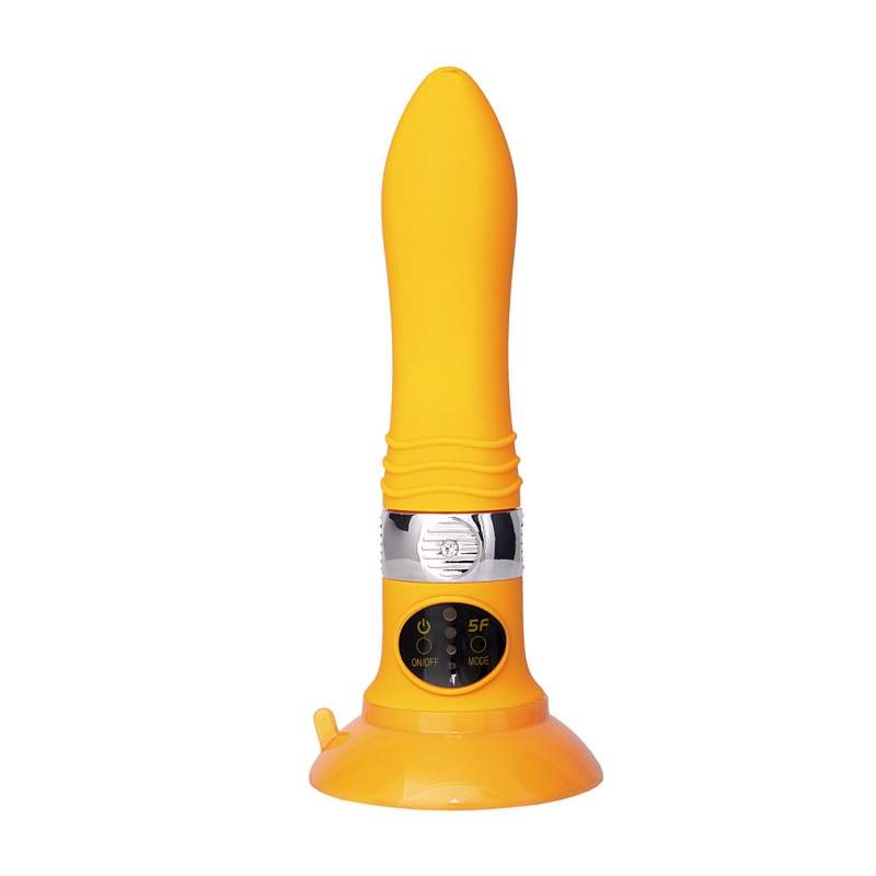 Фото Нереалистичный вибратор Sexus Funny Five, ABS пластик, Оранжевый, 18,5 см
