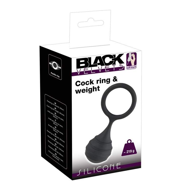 Фото Black Velvets Насадка-кольцо Cock Ring+Weight с утяжелением