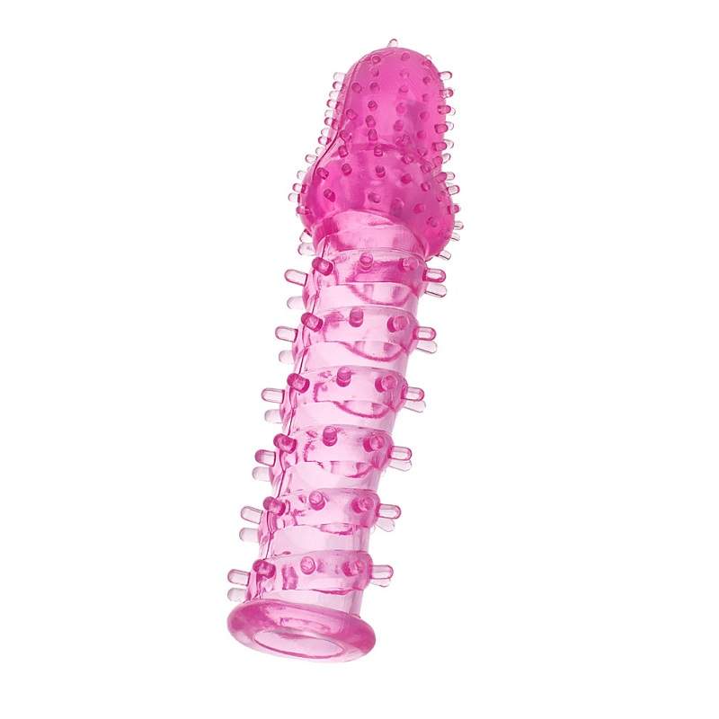 Фото Насадка на пенис с ворсинками TOYFA , TPE, розовая, 13,5 см