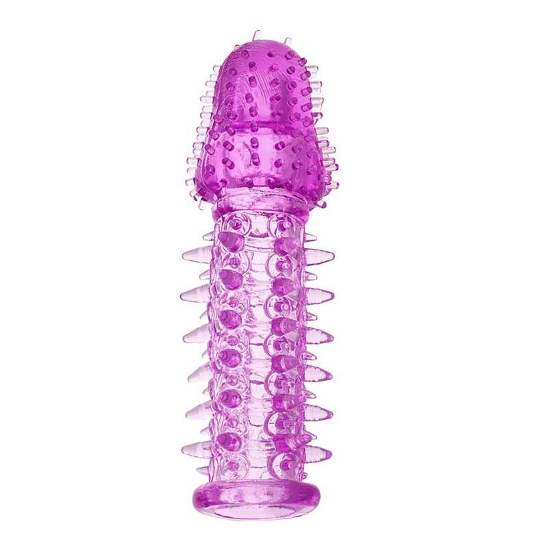 Фото Насадка на пенис с ворсинками TOYFA, TPE, фиолетовая, 13,5 см