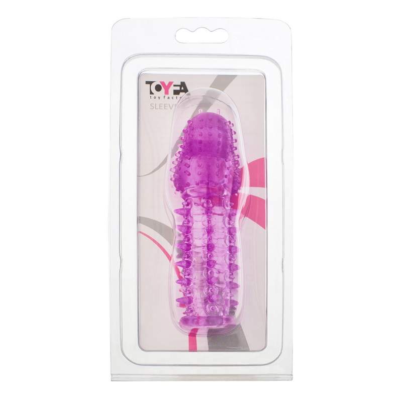 Фото Насадка на пенис с ворсинками TOYFA, TPE, фиолетовая, 13,5 см