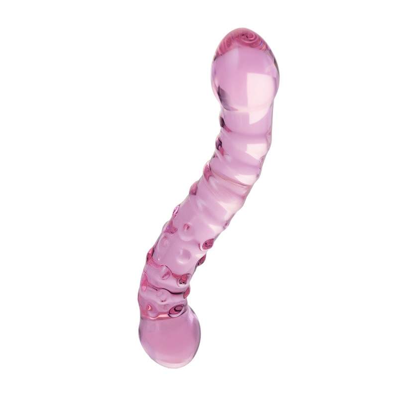 Фото Двусторонний фаллоимитатор Sexus Glass, стекло, розовый, 20,5 см