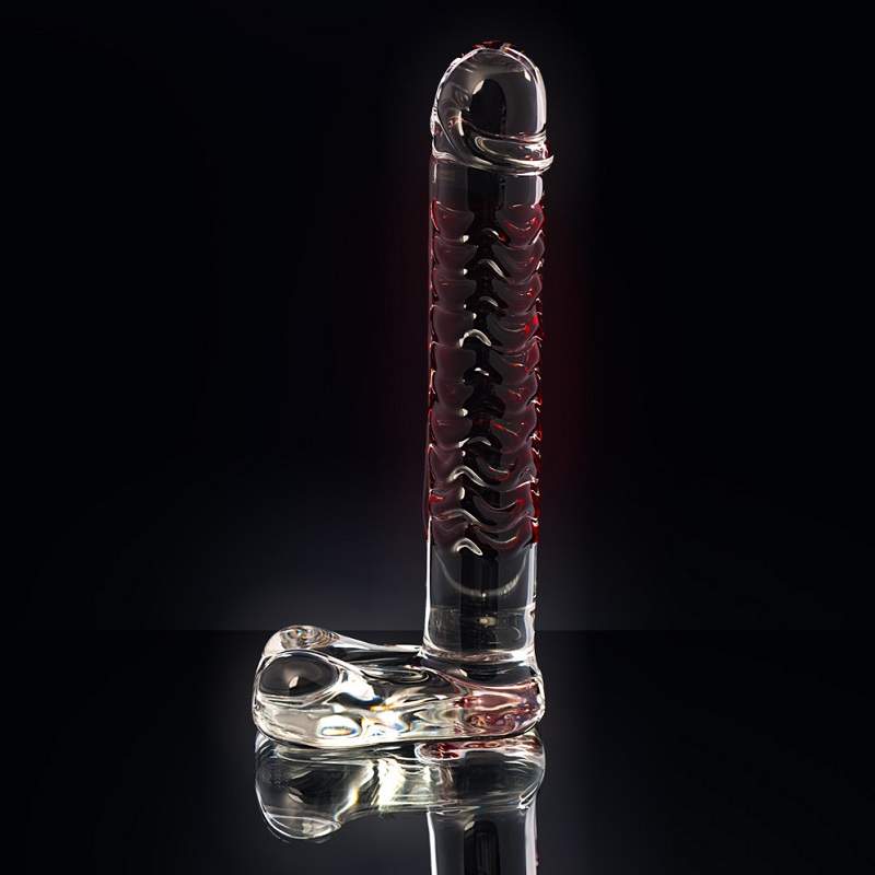 Фото Нереалистичный фаллоимитатор Sexus Glass, стекло, прозрачный, 16 см