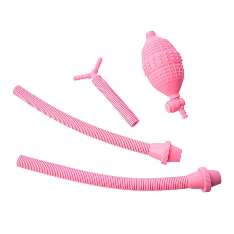 Фото Помпа для груди, двойная, TOYFA, ABS пластик, розовый, 24 см