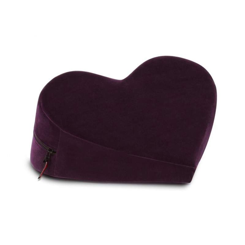 Фото Liberator Retail Heart Wedge Подушка для любви малая в виде сердца, вельвет баклажан