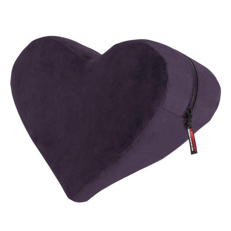 Фото Liberator Retail Heart Wedge Подушка для любви малая в виде сердца, вельвет баклажан